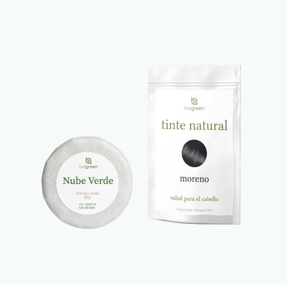 Ritual Ébano Natural: Tinte Moreno & Champú Sólido Nube Verde