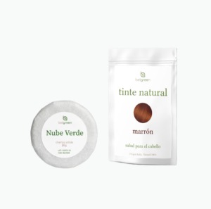Ritual Castaño Vibrante: Tinte Marrón Rojizo & Champú Sólido Nube Verde