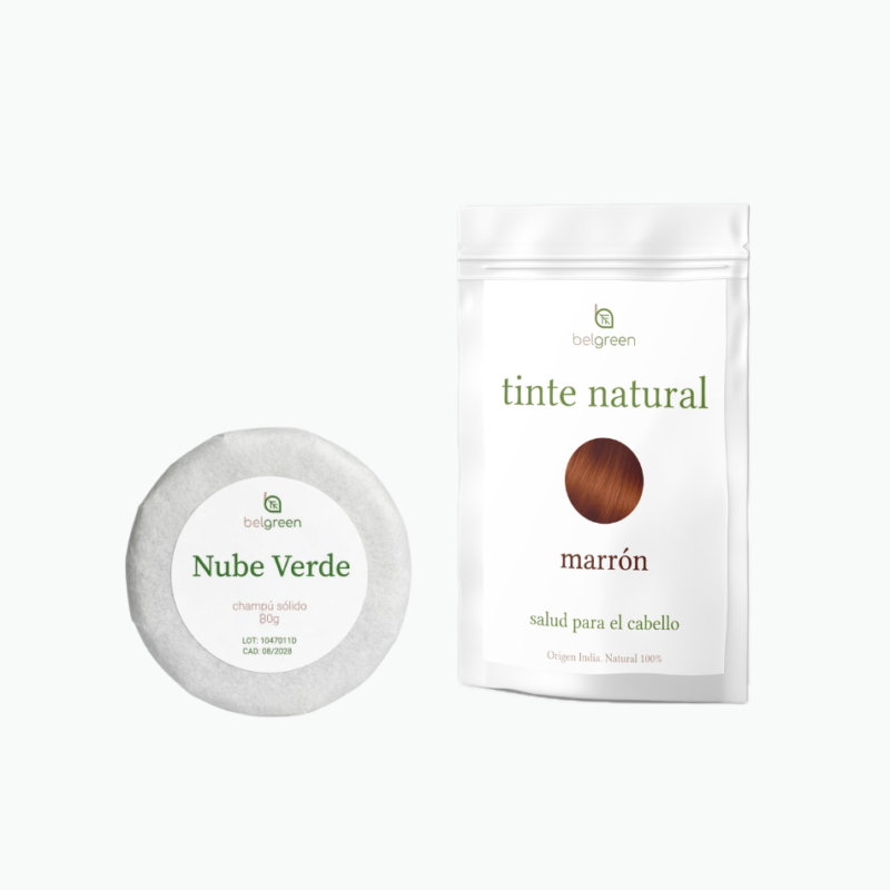 Ritual Castaño Vibrante: Tinte Marrón Rojizo & Champú Sólido Nube Verde