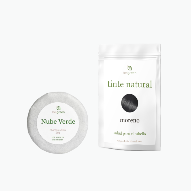Ritual Ébano Natural: Tinte Moreno & Champú Sólido Nube Verde