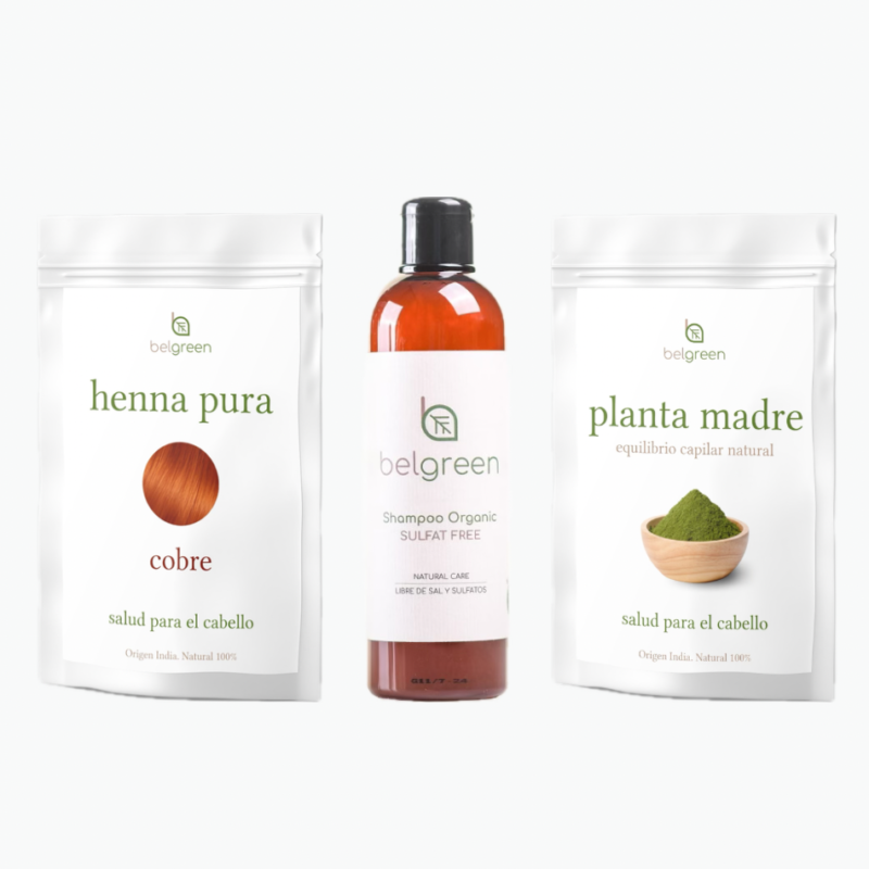 Pack Cobre: Planta Madre, Tinte Cobre y Champú orgánico