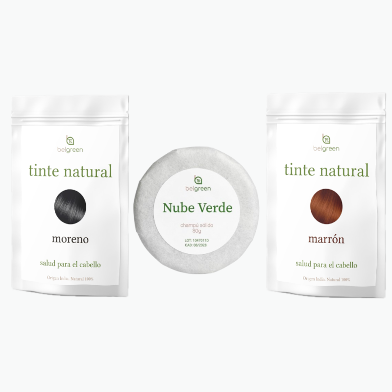 Ritual Bosque Profundo: Tinte Moreno, Tinte Marrón Rojizo & Champú Sólido Nube Verde